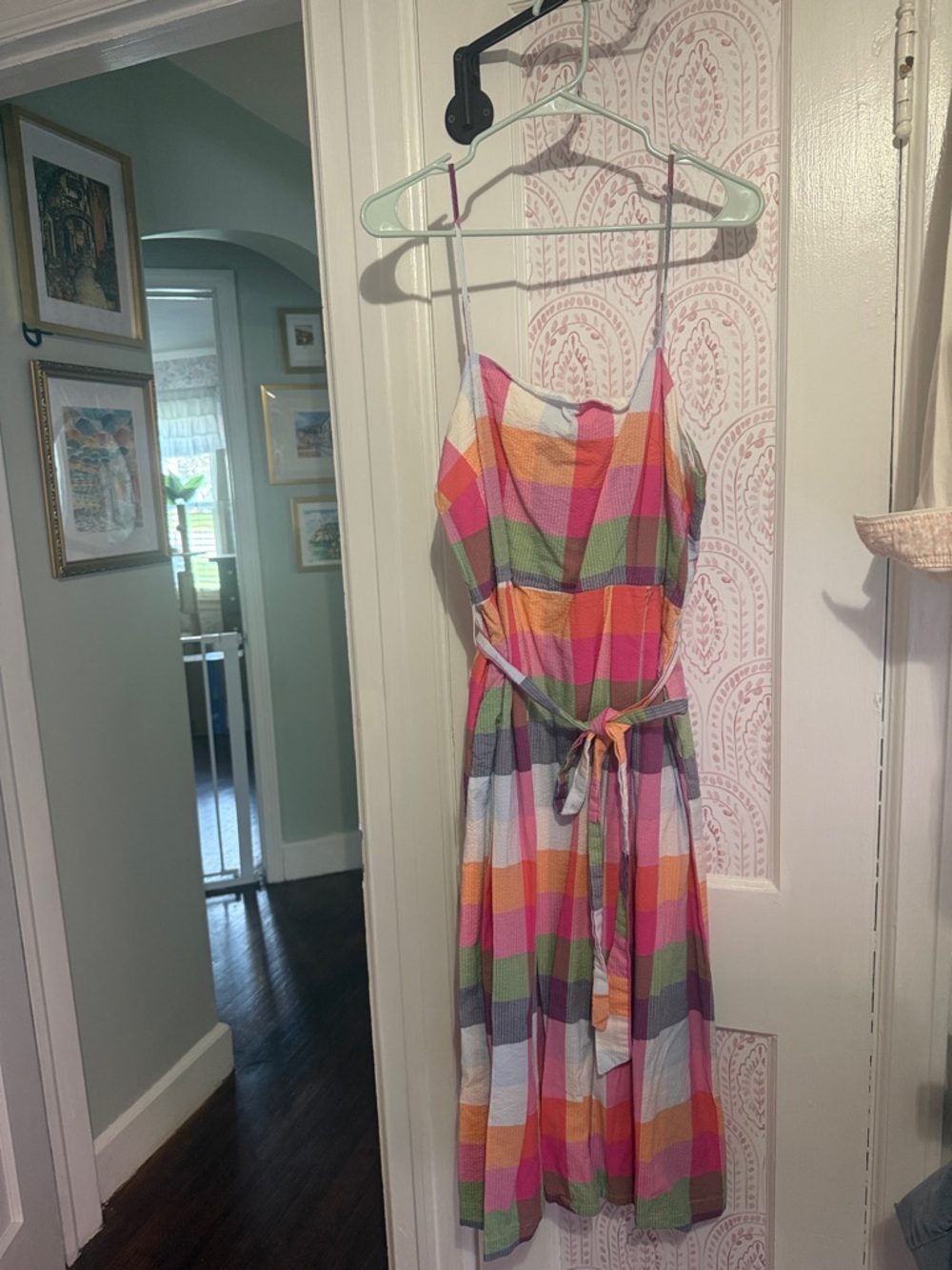 Women’s Midi Sundress in Multi-Color Plaid